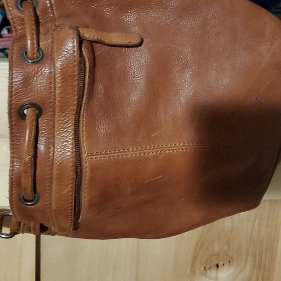 Brown leather handbag - Picture 3 of 3